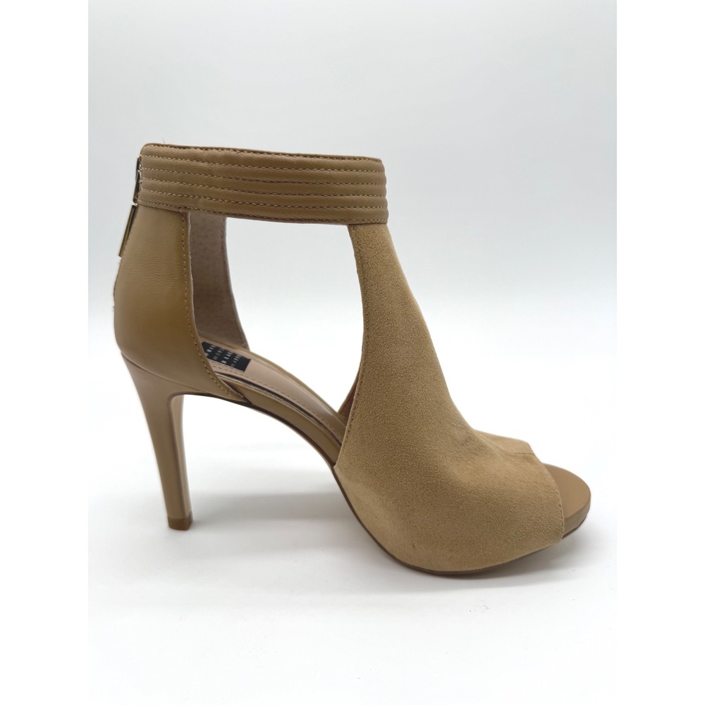 White House Black Market Adley Tan Heels Womens 7M Tan Peep Toe Booties